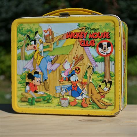 vintage mickey mouse metal lunch box|mickey mouse club lunch box.